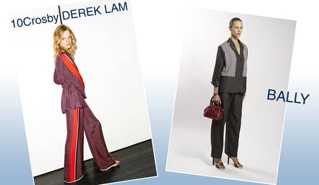 g_pajama_5 <strong>特集|2012年春夏トレンド速報!</strong> Chapter1:注目のスタイルキーワードをチェック! “Pajama Look” 左から10 Crosby DEREK LAM(10クロスビー デレク ラム)、BALLY(バリー)