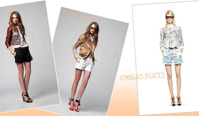 g_short_3 <strong>特集|2012年春夏トレンド速報!</strong> Chapter2:これひとつで即旬顔に! 押さえるべきディテール&アイテム  “Short Pants” 左からDsquared²(ディースクエアード)、EMILIO PUCCI(エミリオ・プッチ)