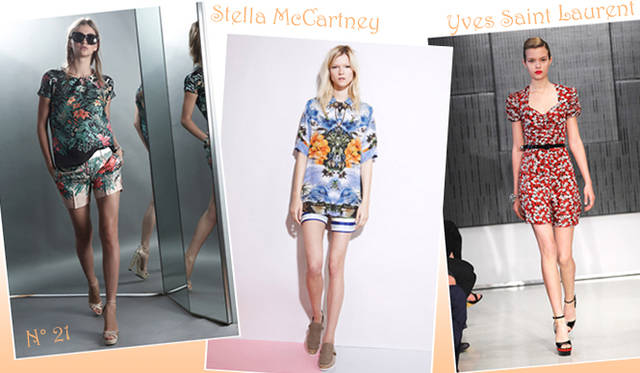 g_short_0819 <strong>特集|2012年春夏トレンド速報!</strong> Chapter2:これひとつで即旬顔に! 押さえるべきディテール&アイテム  “Short Pants” 左からN°21(ヌメロ ヴェントゥーノ)、Stella McCartney(ステラマッカートニー)、Yves Saint Laurent(イヴ・サンローラン)