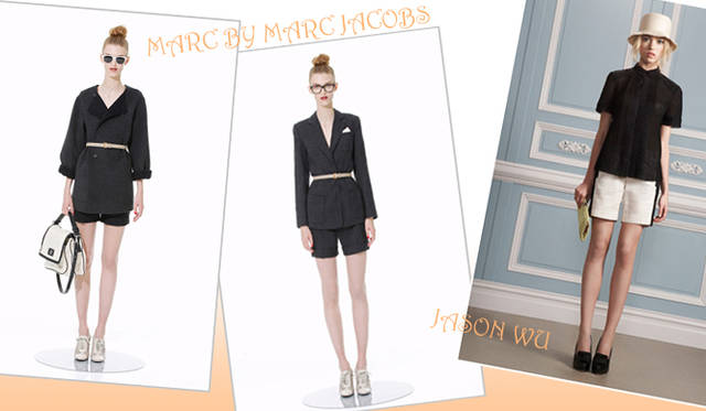 g_short_0818 <strong>特集|2012年春夏トレンド速報!</strong> Chapter2:これひとつで即旬顔に! 押さえるべきディテール&アイテム  “Short Pants” 左からMARC BY MARC JACOBS(マーク BY マーク ジェイコブス)、JASON WU(ジェイソン ウー)