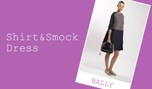 top_shirtdress <strong>特集|2012年春夏トレンド速報!</strong> Chapter2:これひとつで即旬顔に! 押さえるべきディテール&アイテム “Shirt & Smock Dress” 人気のシャツドレスも、来季はバリエーションが豊富。ハンサムなイメージの白シャツタイプだけでなく、よりリラックス感のあるスモックタイプにも注目。ワードローブにもう一着、ちがった表情の一枚をプラスして!