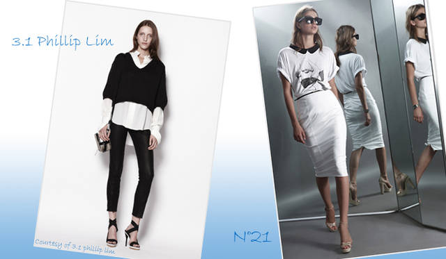 <strong>特集｜2012年春夏トレンド速報！</strong>　Chapter3：手軽に取り入れられるカラー＆パターン、マストハブとは？　“Black & White”　左から3.1 Phillip Lim（3.1 フィリップ リム）、N°21（ヌメロ ヴェントゥーノ）