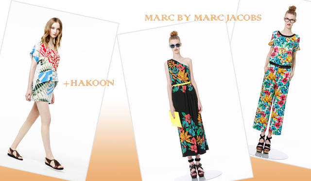 <strong>特集｜2012年春夏トレンド速報！</strong>　Chapter3：手軽に取り入れられるカラー＆パターン、マストハブとは？　“Flower”　左から+HAKOON（タクーン アディション）、MARC BY MARC JACOBS（マーク BY マーク ジェイコブス）