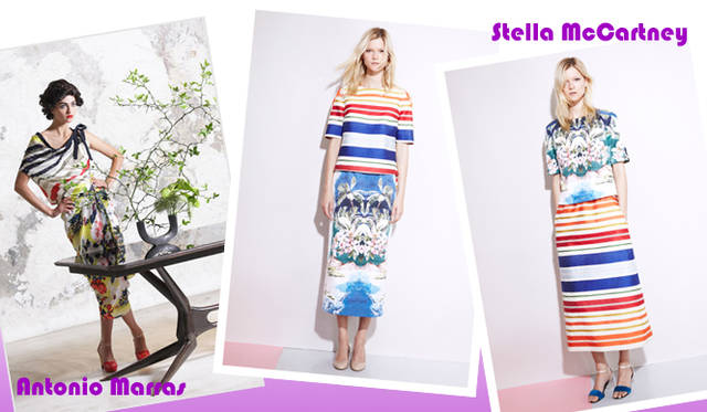 <strong>特集｜2012年春夏トレンド速報！</strong>　Chapter3：手軽に取り入れられるカラー＆パターン、マストハブとは？　“Pattern Mix”　左からANTONIO MARRAS（アントニオ マラス）、Stella McCartney（ステラマッカートニー）