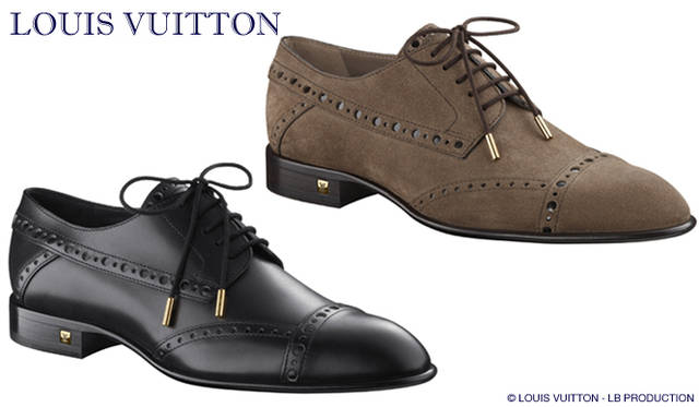 <strong>特集｜2011-12年秋冬トレンドシューズはこれ！　Chapter 01：Men’s Like<br /><br />LOUIS VUITTON│ルイ・ヴィトン</strong>　左から シューズ（カーフレザー）「ダービー」 [H 0cm] 9万8700円、シューズ（スエードカーフレザー）「ダービー」 [H 0cm] 9万7650円　　（ルイ・ヴィトン／ルイ・ヴィトン カスタマーサービス　Tel. 03-3478-2100）