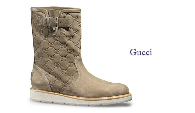 <strong>特集｜2011-12年秋冬トレンドシューズはこれ！　Chapter 01：Men’s Like<br /><br />Gucci｜グッチ</strong>　スウェードブーツ [1cm]　8万4000円　（グッチ／グッチ ジャパン カスタマーサービス　Tel. 03-5469-6611）
