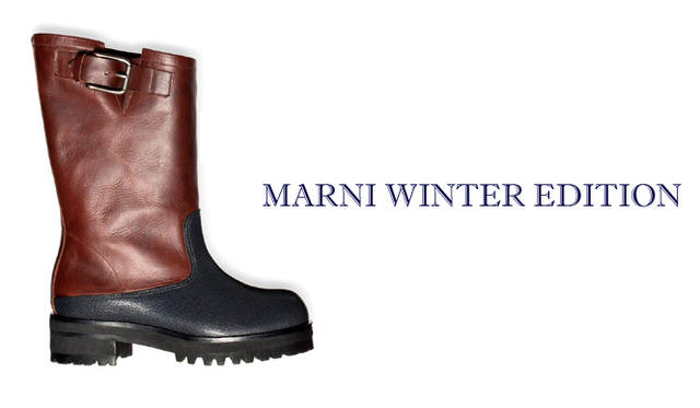 g_marn_2 <strong>特集|2011-12年秋冬トレンドシューズはこれ! Chapter 01:Men’s Like<br /><br />MARNI WINTER EDITION|マルニ ウィンターエディション</strong> ブーツ 9万1350円 (マルニ ウィンターエディション/マルニジャパン Tel. 03-6416-1024)