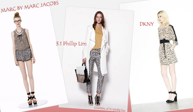 <strong>特集｜2012年春夏トレンド速報！</strong>　Chapter3：手軽に取り入れられるカラー＆パターン、マストハブとは？　“Animal”　左からMARC BY MARC JACOBS（マーク BY マーク ジェイコブス）、3.1 Phillip Lim（3.1 フィリップ リム）、DKNY（ディー ケイ エヌ ワイ）