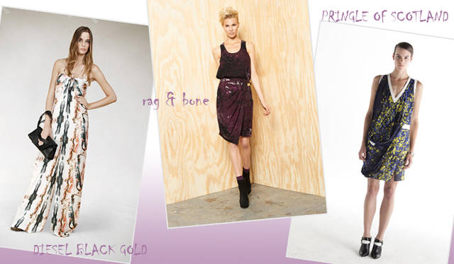 <strong>特集｜2012年春夏トレンド速報！</strong>　Chapter3：手軽に取り入れられるカラー＆パターン、マストハブとは？　“Watercolor”　DIESEL BLACK GOLD（ディーゼルブラックゴールド）、rag & bone（ラグ & ボーン）、PRINGLE OF SCOTLAND（プリングル オブ スコットランド）