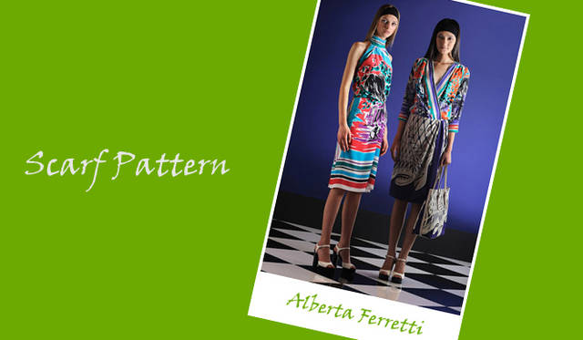 <strong>特集｜2012年春夏トレンド速報！</strong>　Chapter3：手軽に取り入れられるカラー＆パターン、マストハブとは？　“Scarf Pattern”　首もとを飾るのはもちろん、ヘアアクセサリーとして頭に巻いたり、ベルト代わりにウェストにと、名脇役として活躍してきたスカーフだが、2012年春夏はその華やかなパターンを大胆に取り入れたい！
