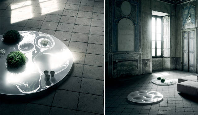 <strong>interiors｜インテリアズ</strong>　家具シリーズ「Junya Ishigami」　テーブル「Garden Plate」