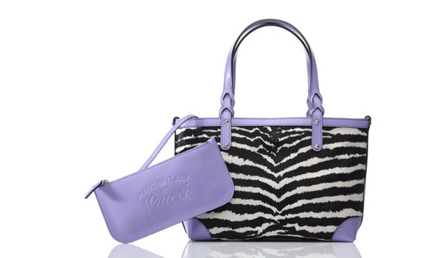 <strong>GUCCI｜グッチ</strong> ゼブラ柄ポニー風カーフ（ヘアーレザー）ｘライラックカーフのバッグ [W28×H22×D11cm] 19万9500円（グッチ／グッチ ジャパン）