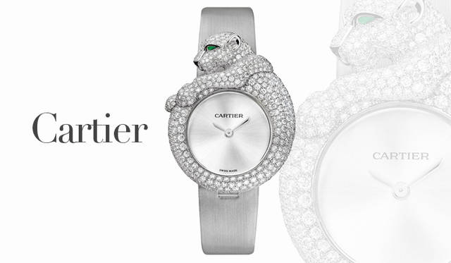 <strong>Cartier｜カルティエ</strong>　時間という宇宙を包み込むパンテールの姿は、まるで身に着けるひとの時を守ってくれる番人のよう。「フェリン ドゥ カルティエ」[WG×ダイヤモンド×エメラルド×オニキス] シルバー仕上げサンレイ ダイアル、ロジウム加工スティール製剣型針、トワル プロッセストラップ、アジャスタブルデプロワイヤント、カルティエ キャリバー056クォーツ ムーブメント、日常生活防水、ケースサイズ（直径｜43mm、厚さ｜10.50mm） 1216万9500円（カルティエ／カルティエ カスタマー サービスセンター）　©Cartier