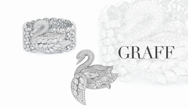 <strong>GRAFF｜グラフ</strong>　愛、エレガンス、美、誠意のシンボルであるスワン。この高貴な鳥がタイムピースに変身し、まばゆい光を放ちながら時の番人を務める――900個ものダイヤモンドをセットした、繊細かつ巧妙に作りあげられた精緻なモデル。マーキースカットのダイヤモンドがセットされた羽をスライドさせると、内側のタイムピースを覗かせる。「ザ・グラフ ダイヤモンド スワン ウォッチ」[WG×ダイヤモンド] 価格未定 （グラフ／グラフ東京サロン）