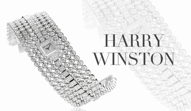 <strong>HARRY WINSTON｜ハリー・ウィンストン</strong>　「ザ・シグネチャー・コレクション」から、しなやかに肌に沿うカフウォッチ。大小さまざまなダイヤモンドはそれぞれが個性ある輝きを放つ。「シグネチャー7」 [WG×ダイヤモンド（38.12cts）] 　クォーツムーブメント　3654万円
