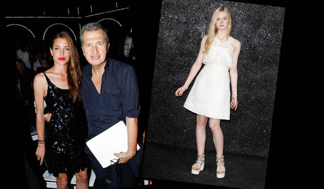 <strong>CHANEL｜シャネル　2011-12年秋冬オートクチュールコレクション</strong>　左／シャーロット・カシラギとマリオ・テスティーノ、右／エル・ファニング。　©CHANEL