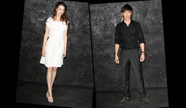 <strong>CHANEL｜シャネル　2011-12年秋冬オートクチュールコレクション</strong>　左／アストリッド ベルジュ＝フリスベ 、右／俳優の玉木 宏さん。