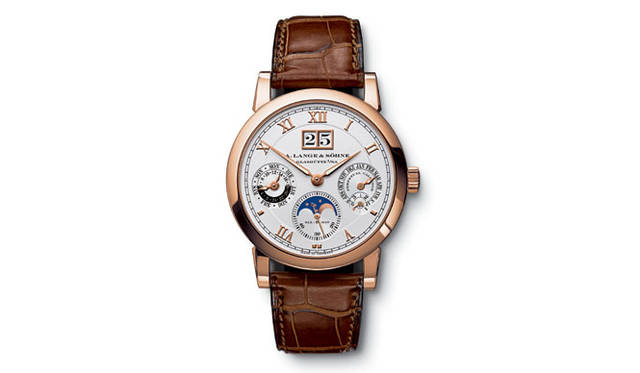 　ランゲマティック・パーペチュアル　　自動巻き　18KPGケース　クロコダイルケース