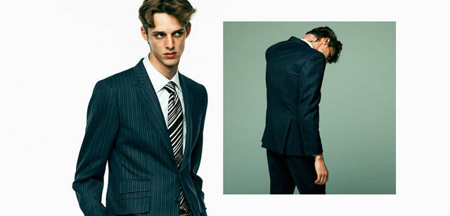 <strong>Paul Smith｜ポール・スミス</strong>　「スーツは着るひとにしかわからない楽しみがある」とポール・スミス氏は語る。英国のトラディショナルなスーツをベースにしながら、ハンドステッチミシンを使用して手縫いふうに仕上げた縫い目や、コントラストが楽しいライニング（裏地）使い、あるいはポケットの裏地にまで凝ったサプライズなど、まさに彼が求める“遊び心”が「ポール・スミス ロンドン」のスーツに秘められている。<br>スーツ8万9250円、シャツ1万6800円（いずれもポール・スミス ロンドン）ネクタイ1万1550円、ベルト1万4700円、シューズ4万4100円（すべてポール・スミス）その他スタイリスト私物