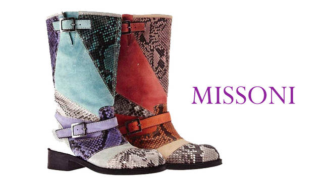 <strong>特集｜2011-12年秋冬トレンドシューズはこれ！　Chapter 03：Exotic Leather<br /><br />MISSONI｜ミッソーニ</strong>　ブーツ 　17万3250円　（ミッソーニ／オンワード樫山お客様相談室　Tel. 03-5476-5811）