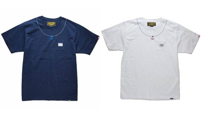 <strong>HEAD PORTER｜ヘッド・ポーター</strong>　『-atelier- Head Porter』 オープン記念アイテム　アダルト＆キッズ ポケットTシャツ“ANCHOR/C-CREW.SS”。販売は-atelier- Head Porterのみ　各7350円（右がキッズ）