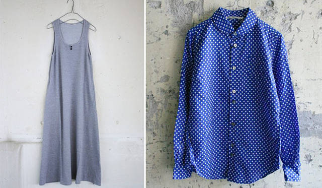 <strong>MUSEUM OF YOUR HISTORY</strong>　ウィメンズショップ『GRANDMA MAMA DAUGHTER』　左／ワンピース1万2600円、右／水玉シャツ 1万4700円