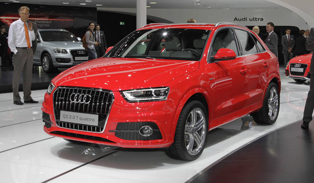 <strong>Audi Q3｜アウディ Q3</strong>　ボディサイズ、全長4,390×全高1,600×全幅1,830mmという上海オートショーでワールドプレミアとなった小型SUV。小型ながら最大1,365リットルまで積載できる広いラゲッジルームを備え、豊富なエンジンラインナップをもつ。