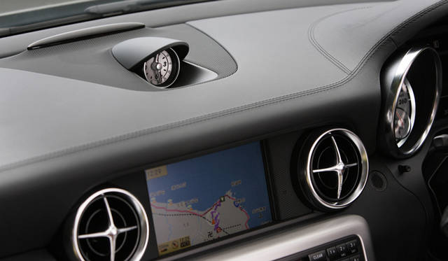 <strong>Mercedes-Benz SLK350 BlueEFFICIENCY｜メルセデス・ベンツ SLK350 ブルーエフィシエンシー</strong>　ダッシュボードにはスポーティなクロックを装備。
