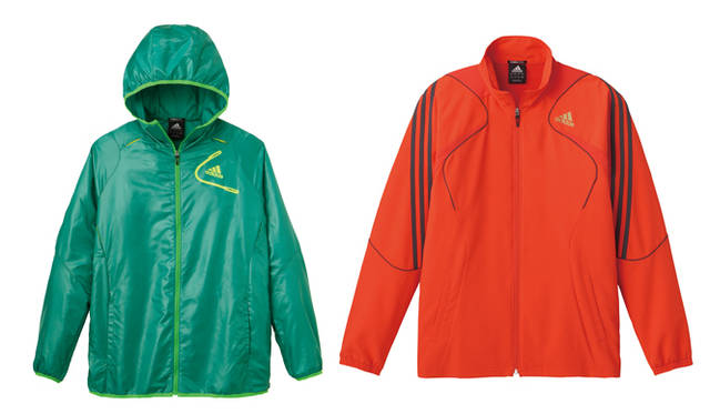 <strong>adidas｜アディダス</strong>　 adidas men’s training fall&winter 2011　「clima365」 左／スーパーライトウインドフーディ9345円、右／クロスジャケット6195円
