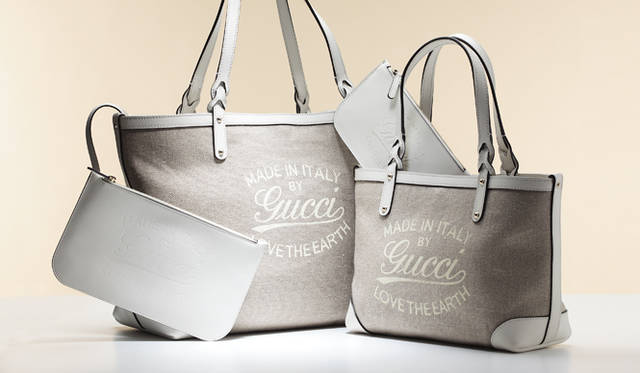 <strong>GUCCI｜グッチ</strong>　左／「グッチ クラフト」トートバッグ　ミディアム[W46×H28×D16cm] 8万9250円、右／スモール[W28×H22×D11cm] 7万9800円（ともにグッチ／グッチ ジャパン）