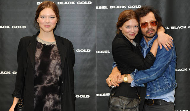 <strong>DIESEL</strong>　「DIESEL BLACK GOLD」SPRING SUMMER 2012　左／Lea Seydoux（女優）、右／Lea Seydoux、『Purple magazine』編集長 Olivier Zahm