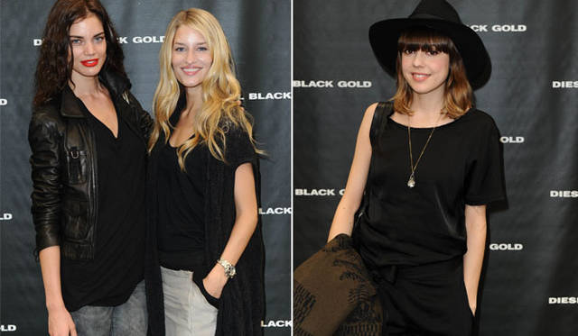 <strong>DIESEL</strong>　「DIESEL BLACK GOLD」SPRING SUMMER 2012　左／Linda Vojtova(トップモデル)、Rianne ten Haken(トップモデル)、右／Diane Birch（シンガーソングライター）