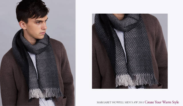 <strong> MARGARET HOWELL｜マーガレット・ハウエル</strong>　2011秋冬コレクション　スカーフ3万450円（マーガレット・ハウエル）