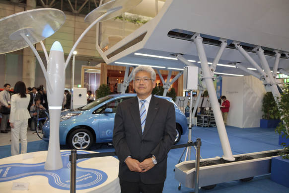 <strong>NISSAN LEAF｜日産 リーフ</strong>　日産自動車 ゼロエミッション事業本部の阿部徹さん。リーフの開発で苦心したのがモーターの制御系だという 