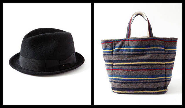 <strong>museum neu｜ミュージアムニュー</strong>　右／CA4LA / Soft Hat 9925円（museum neu×CA4LA）、左／PORTER / Big Tote Bag 3万9900円（neu v×PORTER）