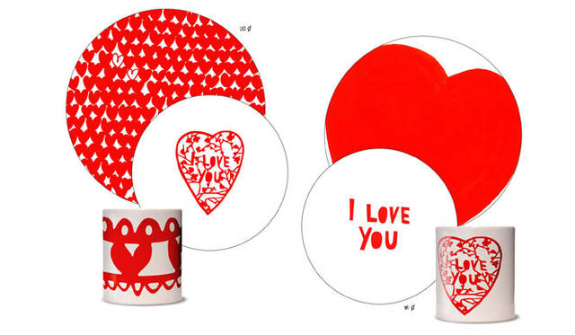 <strong>ISETAN｜伊勢丹新宿店</strong>　「デザインタイド トーキョー 2011」RICHARD GINORI “LOVE COMMUNICATION” paola navone & minä perhonen<br>「san valentino」　minä perhonenが真っ赤なハートで“あふれる愛” “いっぱいの愛”を表現。パオラ・ナヴォーネさんはこれらをプレートに載せ、自身のデザインによる「san valentino」の3柄とコーディネイトした、いっぱいの愛が溢れるセット。