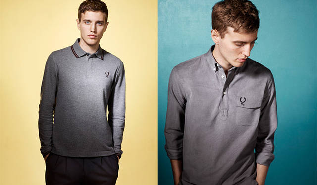 <strong>Fred Perry｜フレッドペリー</strong>　「Fred Perry×Six Eight Seven Six」　左／ロングスリーブポロシャツ1万5750円、右／プルオーバーシャツ2万5200円