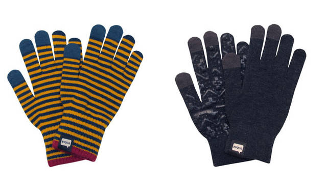 <strong>HOTCH POTCH｜ホッチポッチ自由が丘店</strong>　スマートフォン対応手袋「EVOLG」　左／CON 1680円、右／YOUNG GUNS 1680円