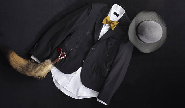 　いつものカジュアルなスタイルもいいけれど、クリスマスという特別な日はいつもとちがう、ドレスアップした彼を見てドキドキしたい！　そんな恋愛カンフル剤としても有効なドレスアップセットはいかが？<br />ジャケット　29万1900円、シャツ　2万6250円、ハット　10万6050円、ボウタイ　2万6250円、フォックステール　5万3550円（すべてランバン／ランバン ジャパン　Tel. 03-3289-2782）