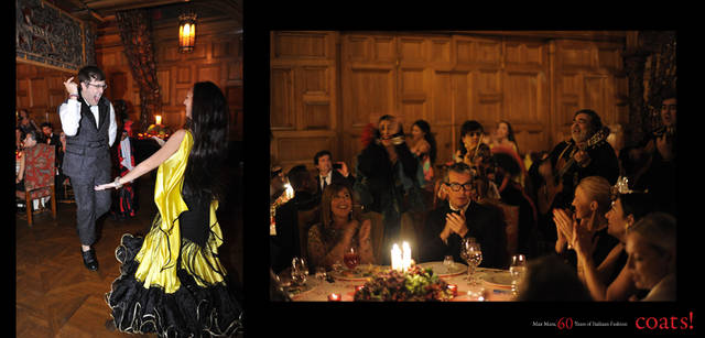 <strong>MaxMara｜マックスマーラ</strong>　左／ガラパーティの冒頭では、ウクライナの民族舞踏団によるサプライズ・パフォーマンスがゲストを盛り上げた。右／ディナーのようす。