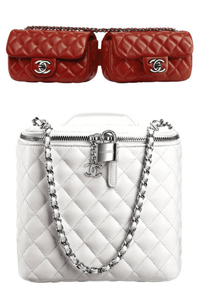 <strong>CHANEL│シャネル</strong>　12月24日 クリスマスイヴ　©CHANEL<br />上からショルダーバッグ[9x28x4cm]　26万3500円、バッグ[16.5x16.5x16.5cm]　36万8550円