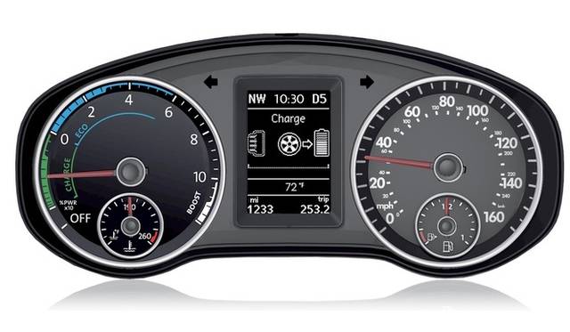 <strong>Volkswagen Jetta Hybrid｜フォルクスワーゲン ジェッタ ハイブリッド</strong>　"charge"（回生）時のインストゥルメンタルパネル内表示