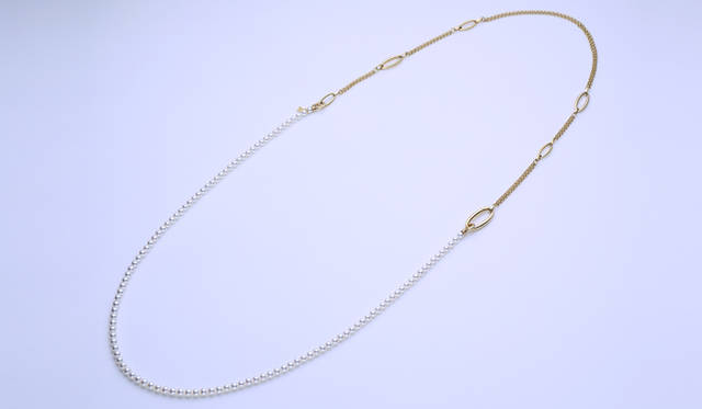 <strong>MIKIMOTO｜ミキモト</strong>　ネックレス（KZP-1278FB）58万8000円（K18製 アコヤ真珠、パールサイズ約4.5mm以上5mm未満、長さ チェーン約47cm、パールネックレス約55cm。※一連の場合は長さ約101cm）