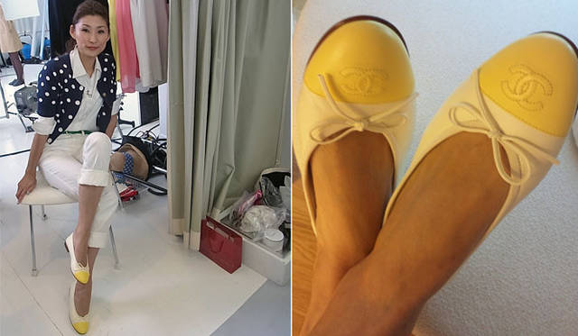 <strong>SAKURA｜第21回 今年の春は、白な気分♪</strong>　白いシャツをメインにしたコーディネート。白とレモンイエローのバイカラー・バレエシューズがポイント。