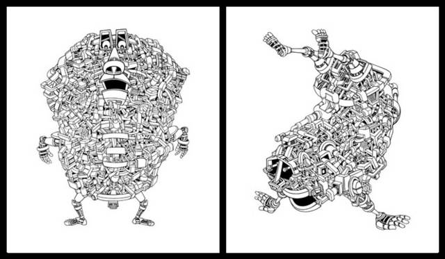 <strong>ディクショナリー倶楽部　「Smile Rock again」展</strong>　尾関幹人（左）「body　02」 （右）「body　20」