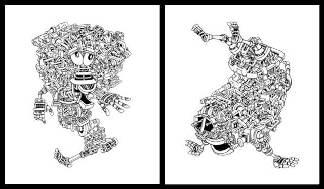 <strong>ディクショナリー倶楽部　「Smile Rock again」展</strong>　尾関幹人（左）「body　23」 （右）「body　20」