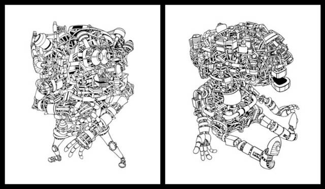 <strong>ディクショナリー倶楽部　「Smile Rock again」展</strong>　尾関幹人（左）「body　d」 （右）「body　f」