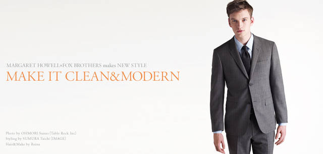 　2012春夏メンズコレクション　モデル／ジャケット8万4000円、トラウザーズ4万2000円、シャツ2万8350円、ベルト2万4150円、ネクタイ1万3650円（すべてマーガレット・ハウエル）