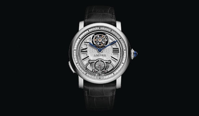 <strong>Cartier｜カルティエ</strong>　「ロトンド ドゥ カルティエ ミニッツリピーター フライング トゥールビヨン」2904万3000円（予価）、今秋発売予定。 Laziz Hamani©Cariter 2011