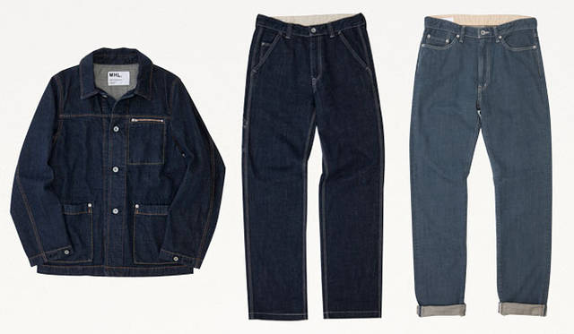 <strong>MARGARET HOWELL｜マーガレット・ハウエル</strong>　メンズブルゾン3万7800円、メンズペインター1万9950円、スリムストレート1万8900円（MHL.ルミネ新宿のみで現在先行販売中、ほかのMHL.ショップでは3月上旬より販売開始の限定アイテム）